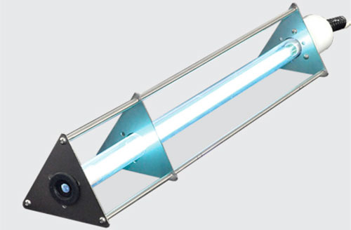 Tubo UV-C protegido tipo bastón para bases de estanques o canaletas 